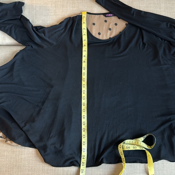 Black Long Sleeve T-shirt with Polka Dot Back - Picture 4 of 4